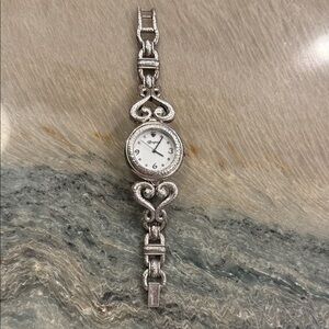 Brighton Silver Women's Watch with Heart Accents